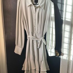 Alex Marie Cream Long Sleeve Dress